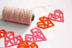 Felt Geometric Heart Garland